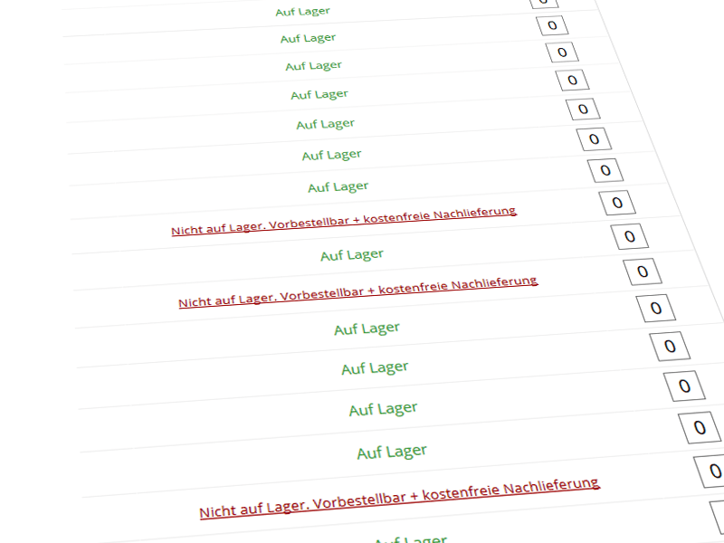 Nicht auf Lager? Kein Problem!